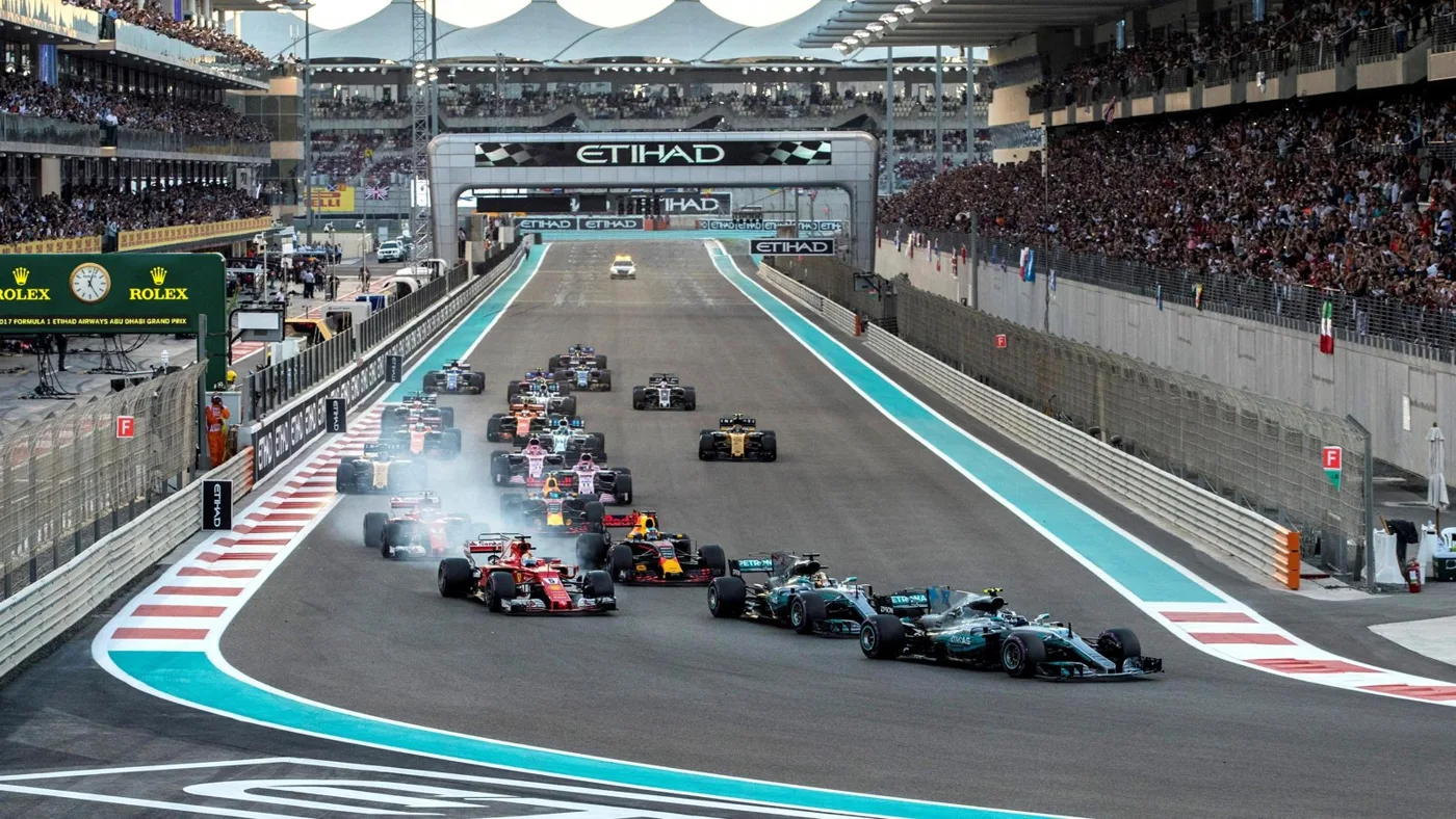 Formula 1 racing at Yas Marina in Abu Dhabi