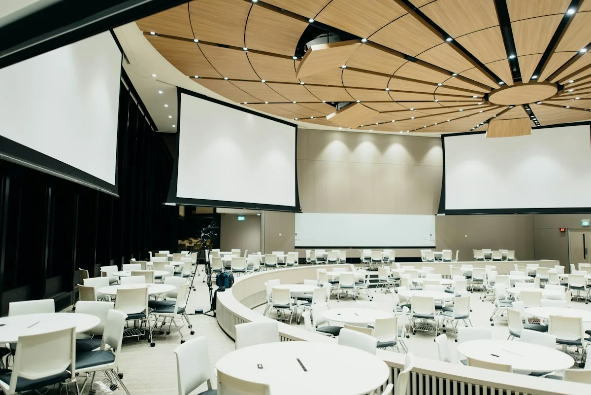 A prepared venue for a social gathering and exchange