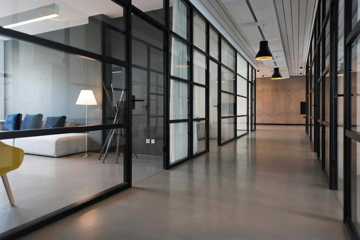 A contemporary workspace illustrating technology enterprise